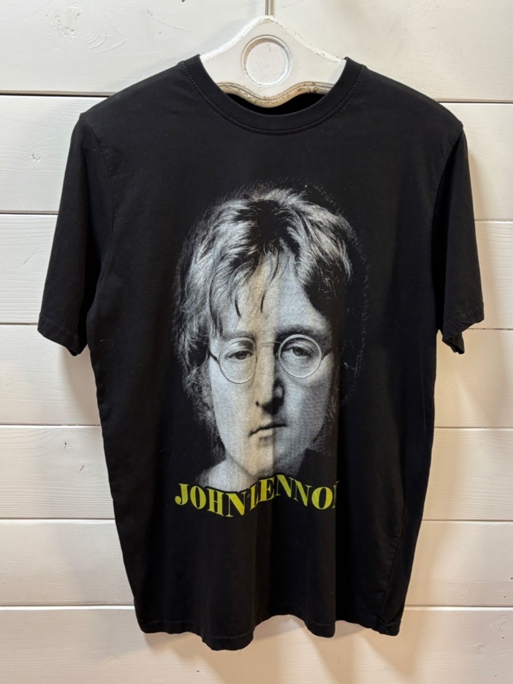 JOHN LENNON Black Graphic T-Shirt Size L